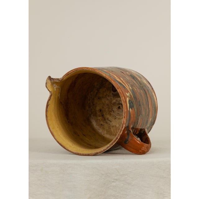 Late 19th Century Antique French Savoie Glazed Jaspe Earthenware Pitcher For Sale - Image 5 of 6