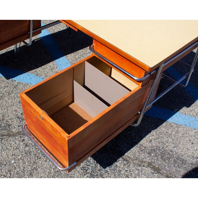 Brown 1960s “Trimline” Desk by Kem Weber for Heywood Wakefield For Sale - Image 8 of 10