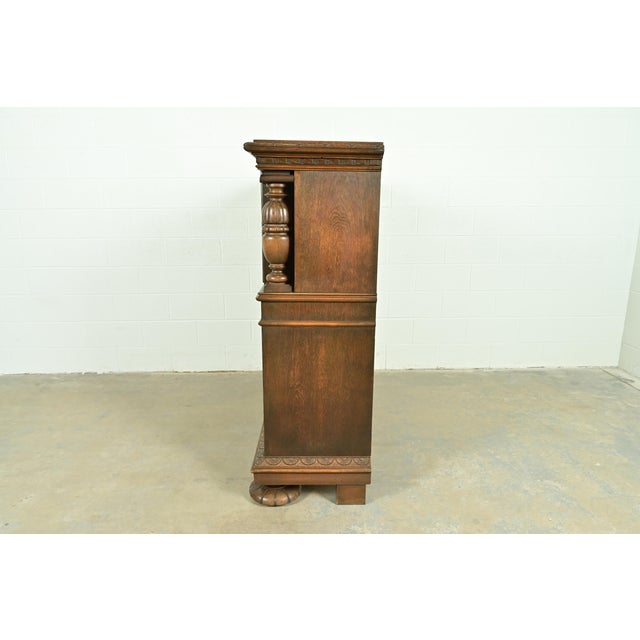 Antique Danish Renaissance Revival Carved Oak Bar Cabinet, Circa 1890s For Sale - Image 14 of 16