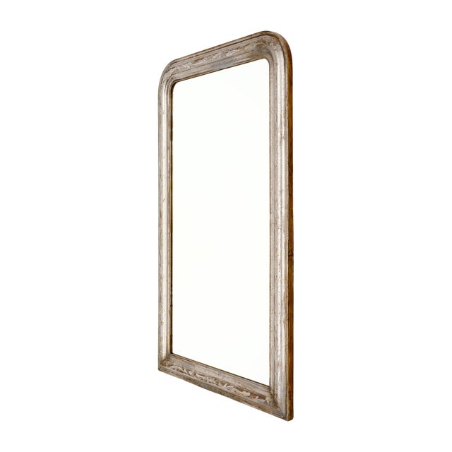 Traditional Louis Philippe Silver-Leaf Mirror For Sale - Image 3 of 9