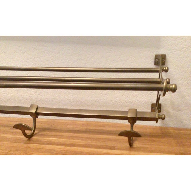 Restoration Hardware Brass Wall Mount Suitcase and Coat Rack For Sale - Image 9 of 12