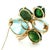 1950s Italian Mid-Century Convertible Aquamarine & Green Tourmaline 14k Brooch Ring For Sale - Image 5 of 14