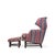Dunbar Furniture Edward Wormley for Dunbar Janus Mid Century Wingback Mahogany Lounge Chair and Ottoman For Sale - Image 4 of 10