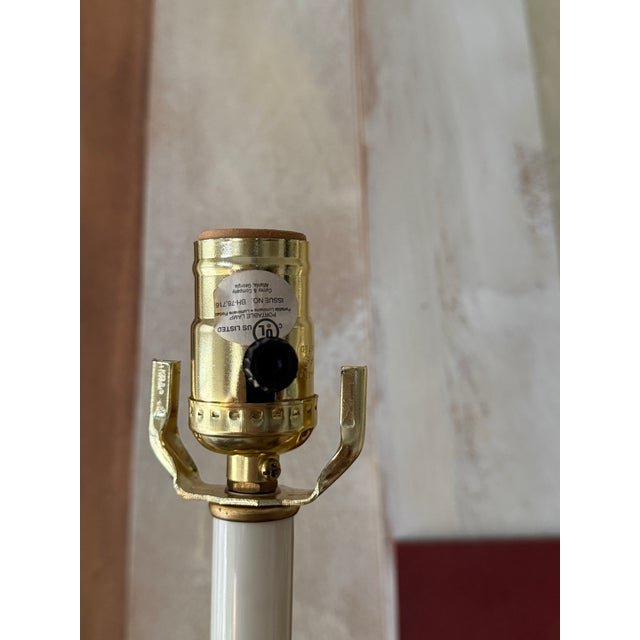 1990s Currey and Company Table Lamps Gold Leaf Palm Detail 32 Inch Tall - a Pair For Sale - Image 9 of 12