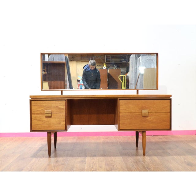 1960s 1960s Mid Century Modern Vintage Teak Vanity Desk Dresser by G Plan Kofod Larsen For Sale - Image 5 of 14