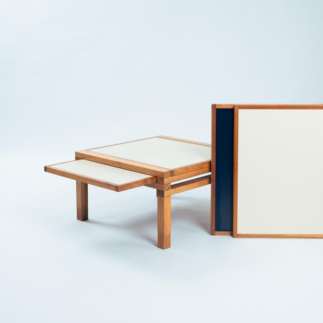 Brown Modular Blue and White Square Hexa Coffee Table by Bernard Vuarnesson for Bellato, 1980s For Sale - Image 8 of 18