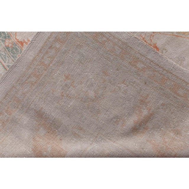 Early 20th Century Authentic Turkish Oushak Handmade Wool Rug For Sale - Image 5 of 7