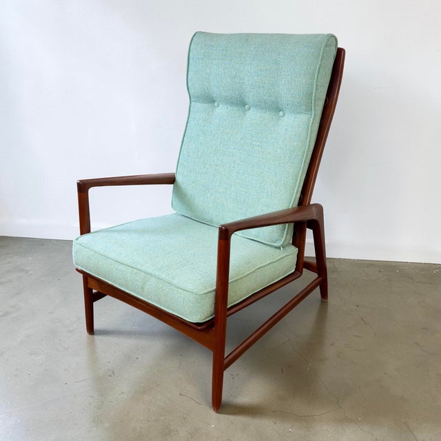 Ib Kofod-Larsen Teak Reclining Lounge Chair & Ottoman for Selig For Sale In Palm Springs - Image 6 of 17