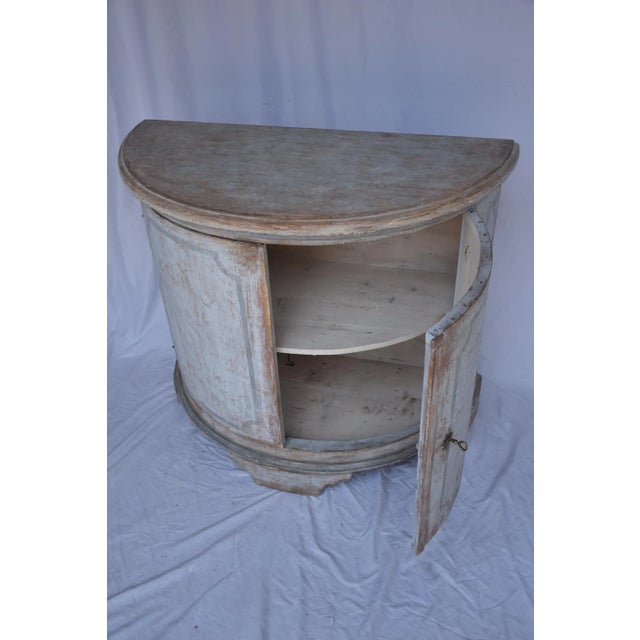 Italian Painted Demi Lune Cabinet For Sale - Image 13 of 13