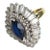 Cocktail Ring Faux Diamonds and Sapphire, Circa 1960s For Sale
