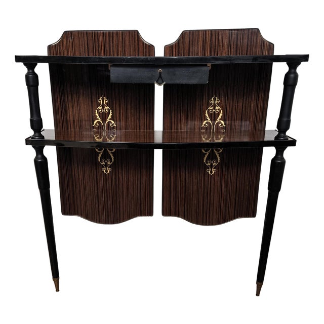 Mid-Century Modern Wood Wall Console Table, Italy, 1960s For Sale