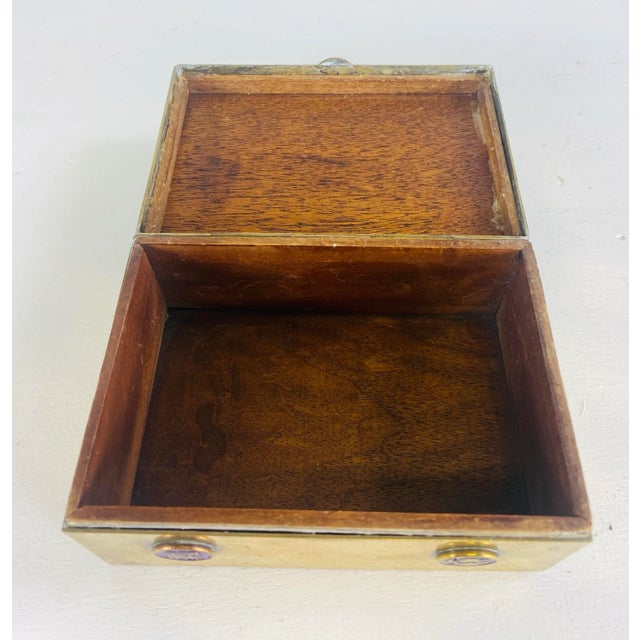 Chinese Vintage, Solid, Brass and Enamel Chinese Trinket Box For Sale - Image 3 of 8