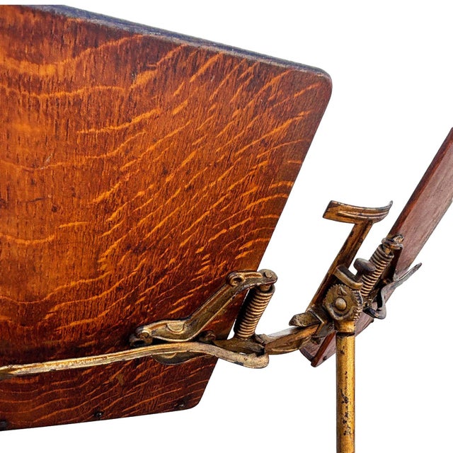 Late 19th Century Victorian Cast Iron & Oak Mechanical Folio Dictionary Stand by Geo Flanagan For Sale - Image 9 of 11