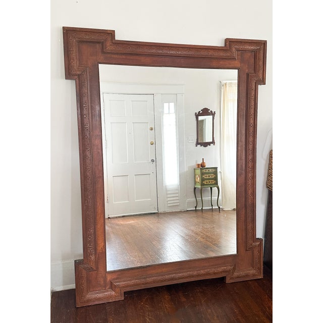 1940s Large Art Deco Mirror For Sale - Image 5 of 9