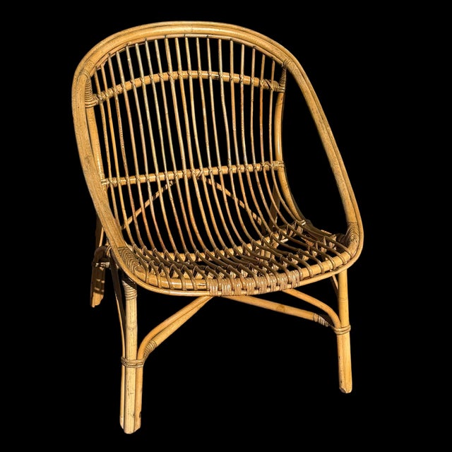 Wood Vintage French Rattan Armchairs, 1950s, Set of 2 For Sale - Image 7 of 9