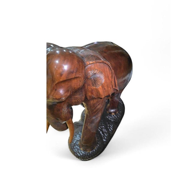 Large Wood Elephant, 1950s For Sale - Image 3 of 12