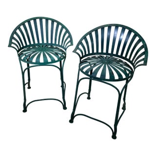1930s Pair of Francois Carre Tall Chairs For Sale