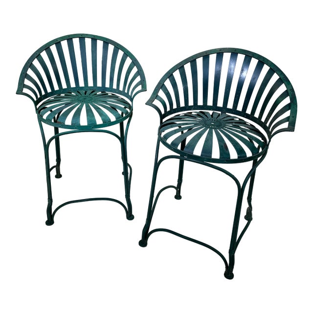 1930s Pair of Francois Carre Tall Chairs For Sale