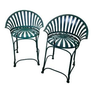 1930s Pair of Francois Carre Tall Chairs