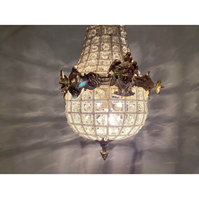 1980s 1980s French Louis XVI Gold Bronze Chandelier For Sale - Image 5 of 18