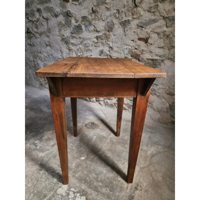 Rustic Antique French Worktable and Bistro Chair, 1900s and 1950, Set of 2 For Sale - Image 3 of 18