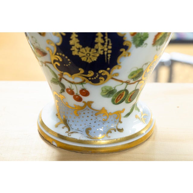 White Pair of Antique 19th Century Hand Painted Floral White Porcelain Vases For Sale - Image 8 of 8