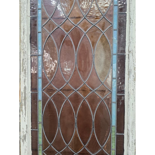Late 19th Century Antique Gothic Arched Stained Glass Church Window For Sale - Image 5 of 7