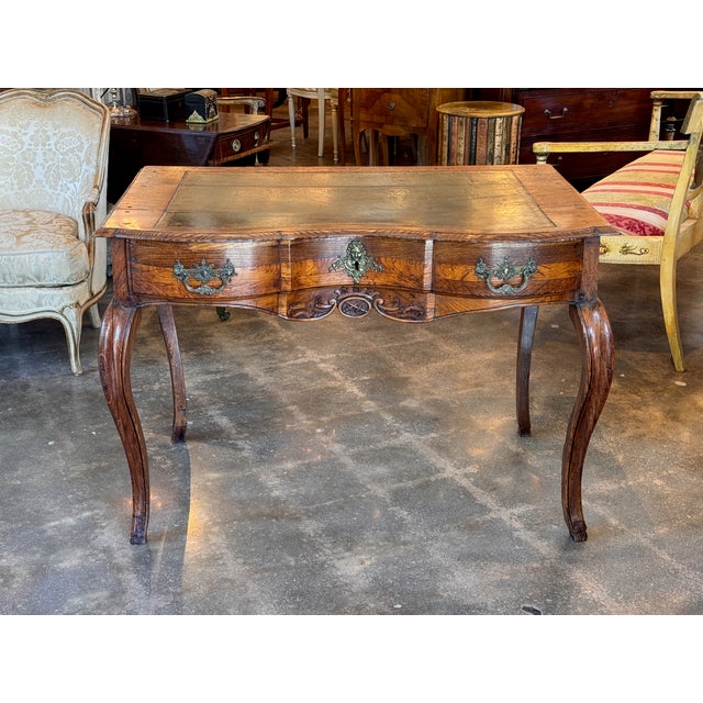 19th Century Louis XVI One-Drawer Writing Table With Leather Top For Sale - Image 4 of 18