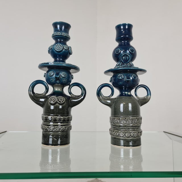 Blue Candleholders by Bjorn Wiinbland for Rosenthal Studio-Line, Set of 2 For Sale - Image 8 of 17