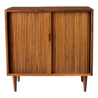 Vintage Milo Baughman Walnut Tambour Door Cabinet for Glenn of California For Sale