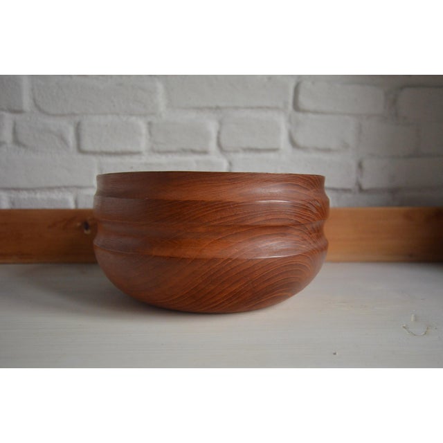 Brown Teak Bowl, Denmark, 1960s For Sale - Image 8 of 8