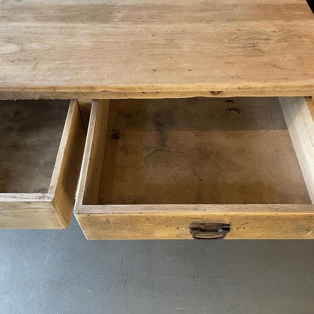 Vintage Industrial Beech and Sycamore Bakers Table For Sale - Image 6 of 15