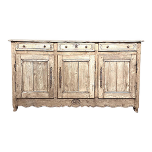 18th Century Country French Buffet in Stripped Elmwood