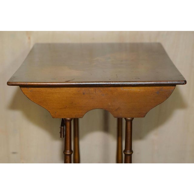 Victorian Hand Painted Nest of Tables Depicting Romantic Lovers Scenes, Set of 4 For Sale - Image 11 of 18