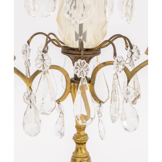 Late 20th Century Louis XVI Style Gilt Bronze Girandole Mounted Lamp For Sale - Image 5 of 8