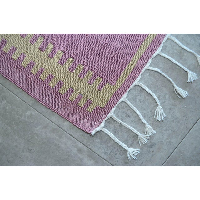 Hand Woven Silk Runner Rug . Full Tribal Design Hallway Colorful Runner Rug New - 2′7″ X 14′3″ For Sale - Image 12 of 12