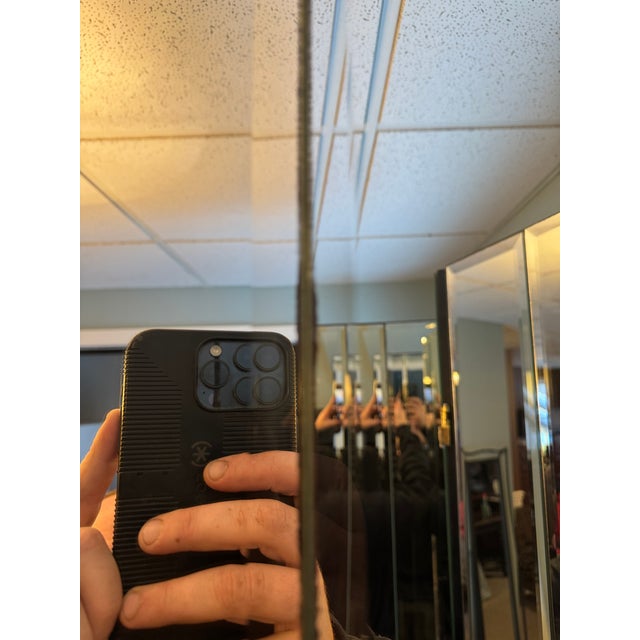Vintage Four Panel Beveled Mirrored Screen For Sale - Image 14 of 16