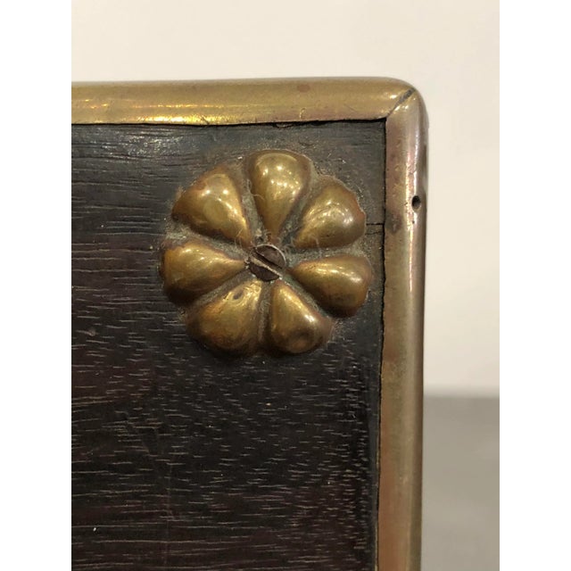 Wood 20th Century Regency Rosewood Decorative Box Bound With Brass For Sale - Image 7 of 13