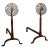 Pr. Brass Filigree Medallion Wrought Iron Base Andirons Att. To Virginia Metal Crafters For Sale - Image 9 of 9