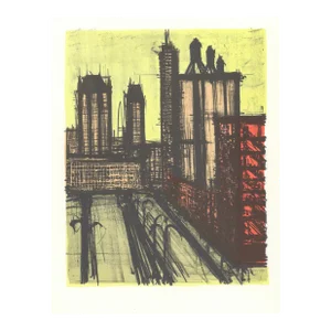 1967 Lithograph #57 "New York V" (Central ParK West) by Bernard Buffet