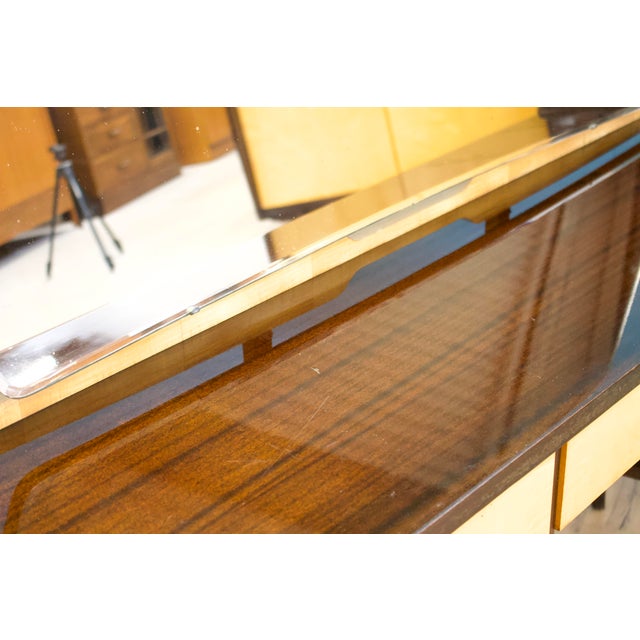 Brown Mid-Century Satin Birch and Walnut Dressing Table from Times Furnishings, 1960s For Sale - Image 8 of 10