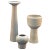 Group of Tall Studio Pottery Chalk White Floor Vases, Set of 3 For Sale