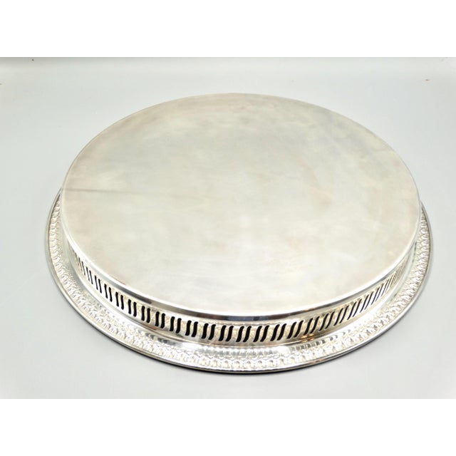 Mid Century Silver Plate Serving Drinks Tray For Sale - Image 10 of 10