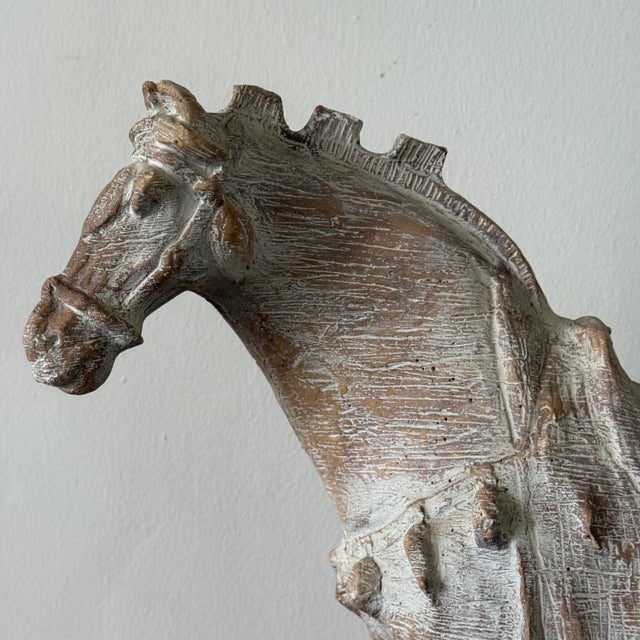 Late 20th Century Vintage Designer Decor Tang Sancai Style Horse of Driftwood Composite For Sale - Image 5 of 7