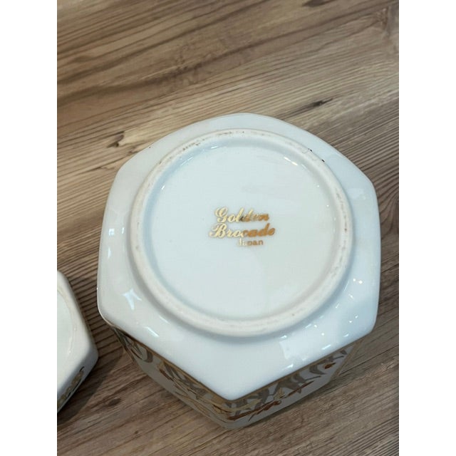 Vintage Japanese Porcelain Hexagonal Ginger Jar For Sale - Image 9 of 11