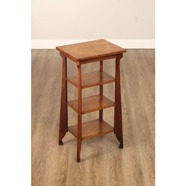 High Quality Vintage Quartersawn Oak Four-Tier Open Display Case or Bookshelf