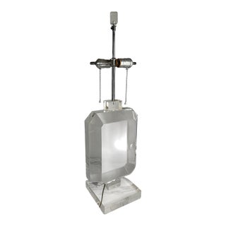 Les Prismatiques Acrylic Chrome Table Lamp France For Sale