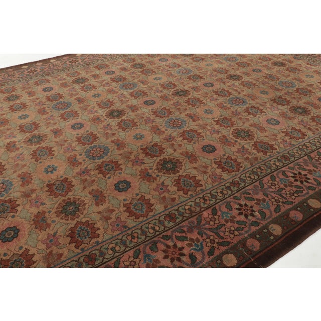 Rug & Kilim Oversized Antique 20th Century English Needlepoint Rug in Brown - Rug & Kilim For Sale - Image 4 of 9