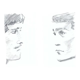 Pair of Portraits of Men on Profile For Sale