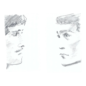 Pair of Portraits of Men on Profile